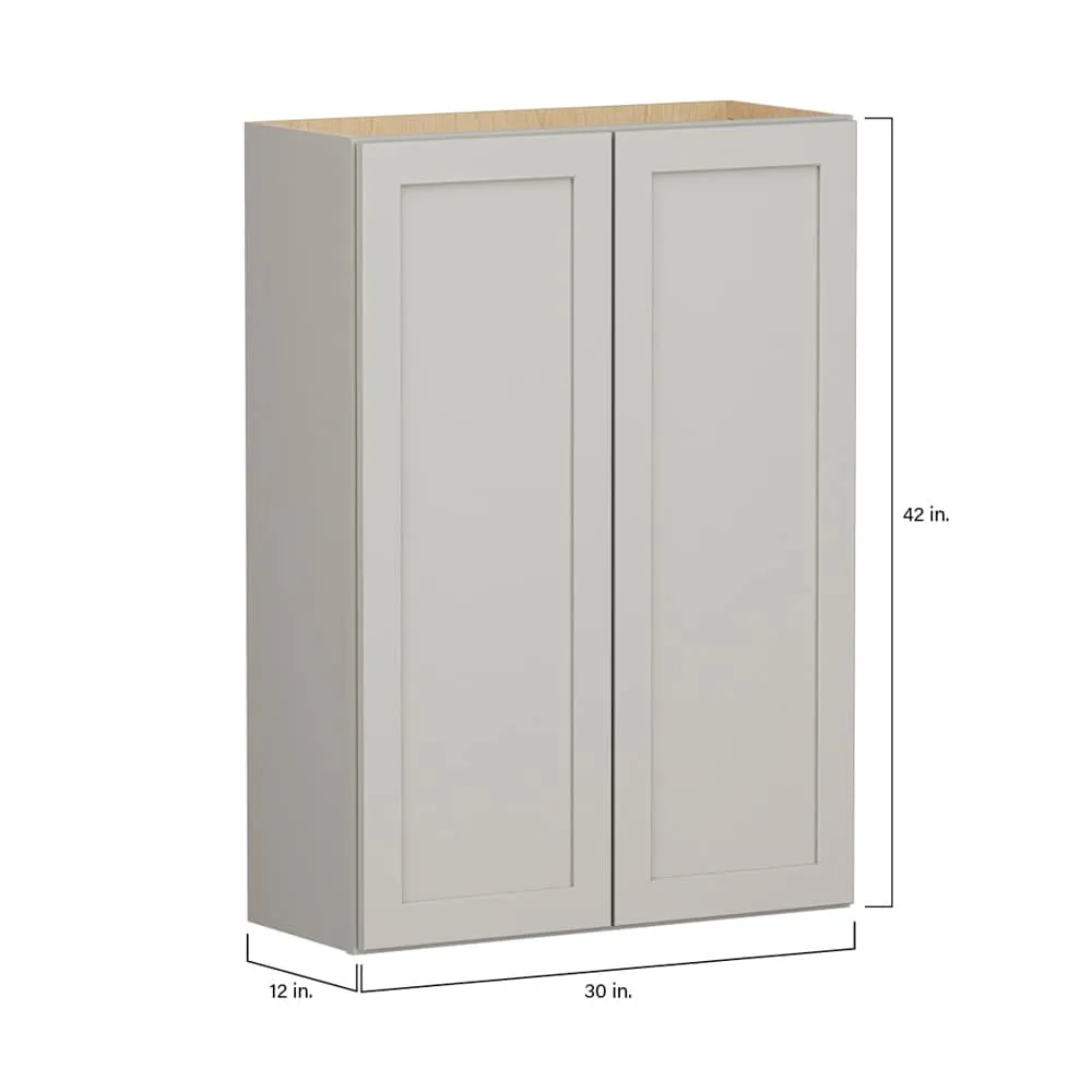 Shenandoah PRO Express Breckenridge 30-in W x 42.125-in H x 12-in D Stone Full Overlay Wall Fully Assembled Plywood Cabinet (Recessed Panel Shaker Door Style), photo 7 of 14
