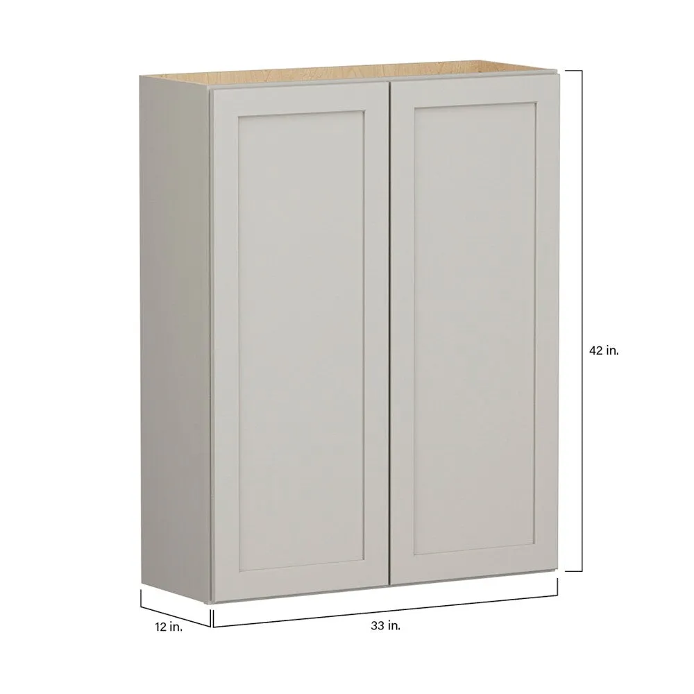 Shenandoah PRO Express Breckenridge 33-in W x 42.125-in H x 12-in D Stone Full Overlay Wall Fully Assembled Plywood Cabinet (Recessed Panel Shaker Door Style), photo 7 of 14