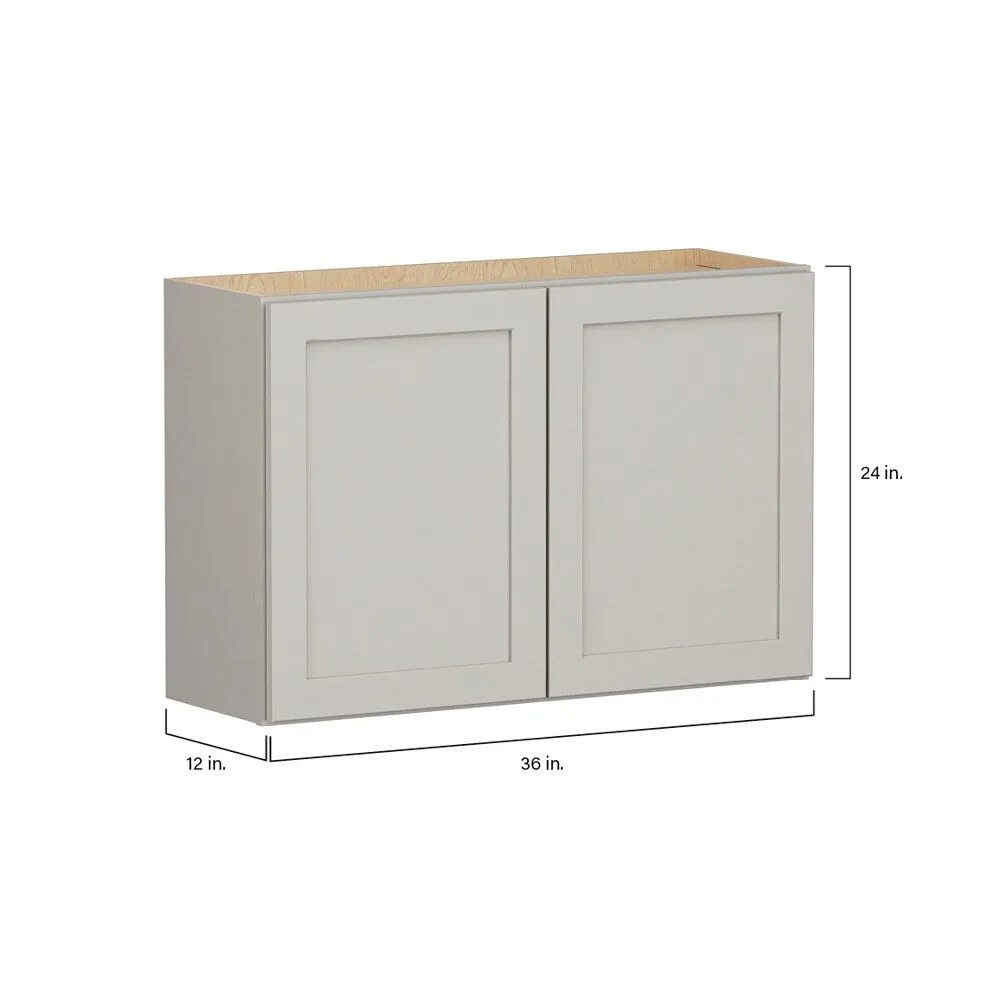 Shenandoah PRO Express Breckenridge 36-in W x 24.5-in H x 12-in D Stone Full Overlay Wall Fully Assembled Plywood Cabinet (Recessed Panel Shaker Door Style), photo 7 of 14