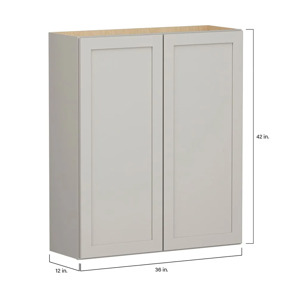 Shenandoah PRO Express Breckenridge 36-in W x 42.125-in H x 12-in D Stone Full Overlay Wall Fully Assembled Plywood Cabinet (Recessed Panel Shaker Door Style), photo 7 of 14