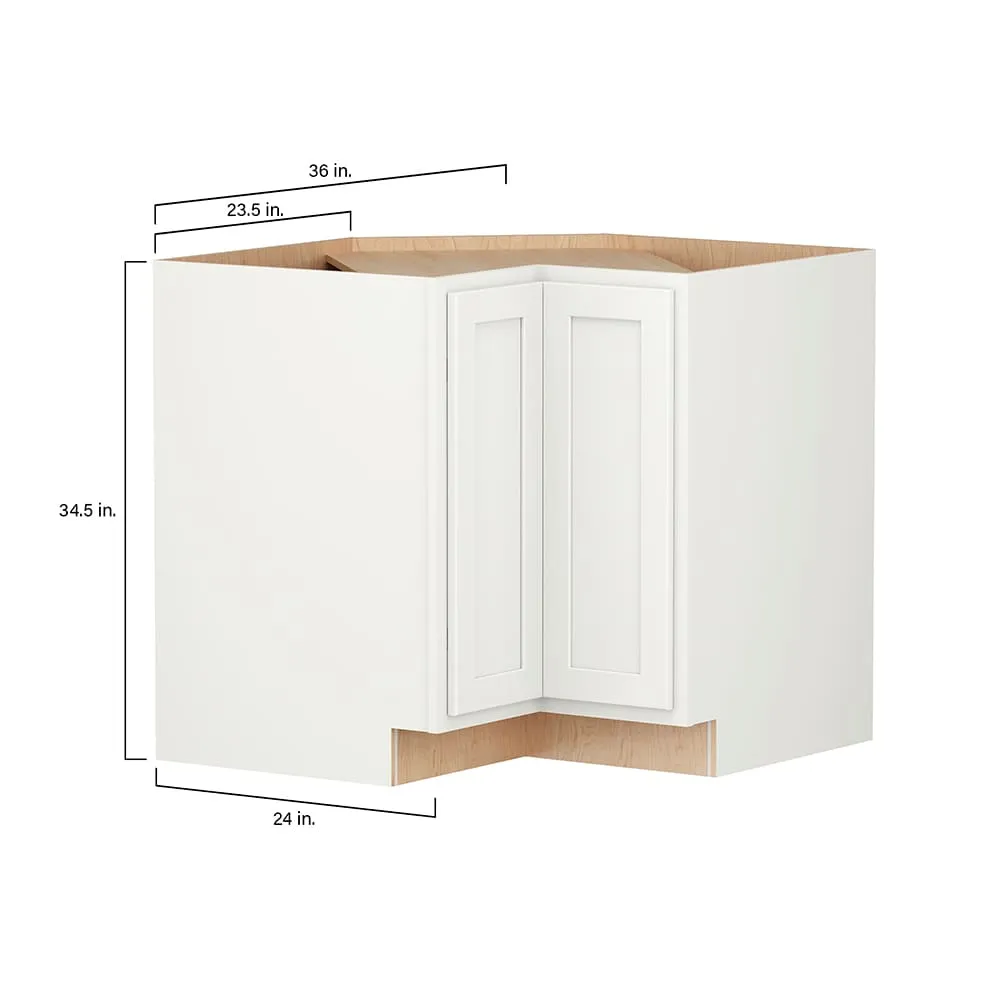 Shenandoah PRO Express Breckenridge 36-in W x 34.5-in H x 24-in D Linen Full Overlay Lazy Susan Corner Base Fully Assembled Plywood Cabinet (Recessed Panel Shaker Style), photo 4 of 13