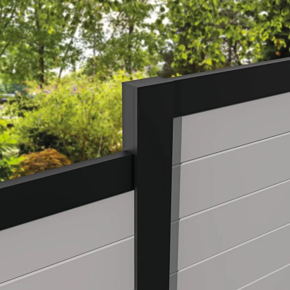 Freedom Alloy Mixed Material 28-in Black Vinyl Step Groove Cover For Metal Fence, photo 4 of 4