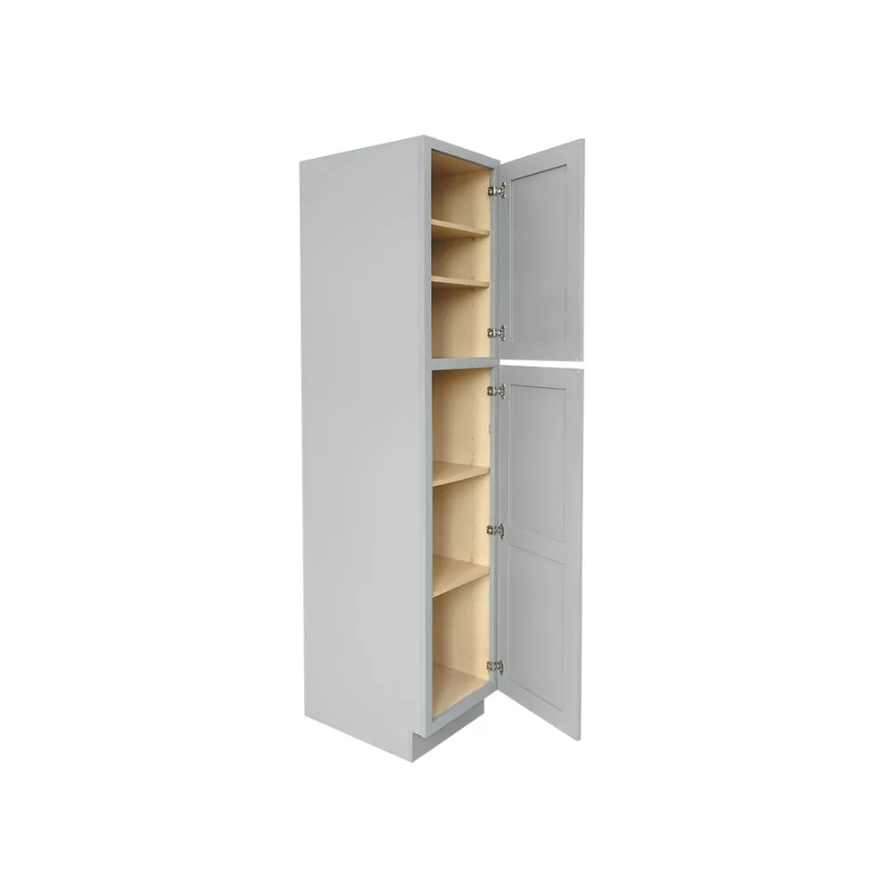 RELIABILT Overlake 18-in W x 90-in H x 24-in D Gray Pantry Ready To Assemble Plywood Cabinet (Recessed Panel Shaker Door Style), photo 9 of 21