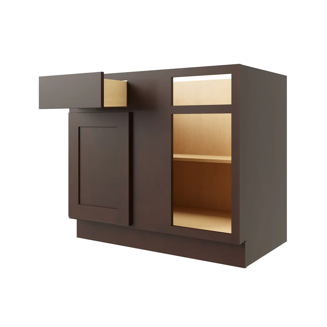 RELIABILT Parkstone 27-in W x 34.5-in H x 24-in D Espresso Blind 1-Drawer Base Fully Assembled Plywood Cabinet (Flat Panel Shaker Style), photo 4 of 7