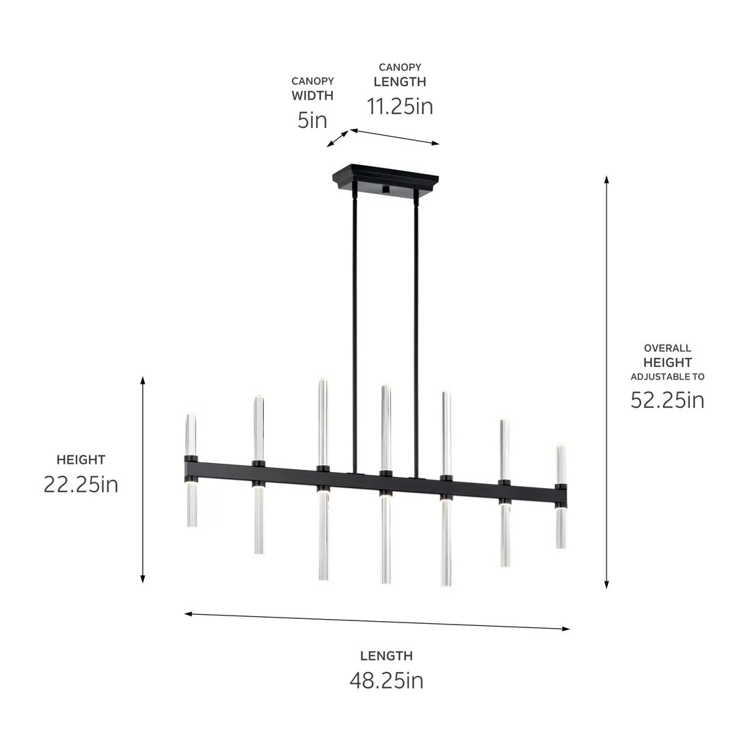 Kichler Sycara 14-Light Black Modern/Contemporary Led Crystal Chandelier, photo 6 of 8