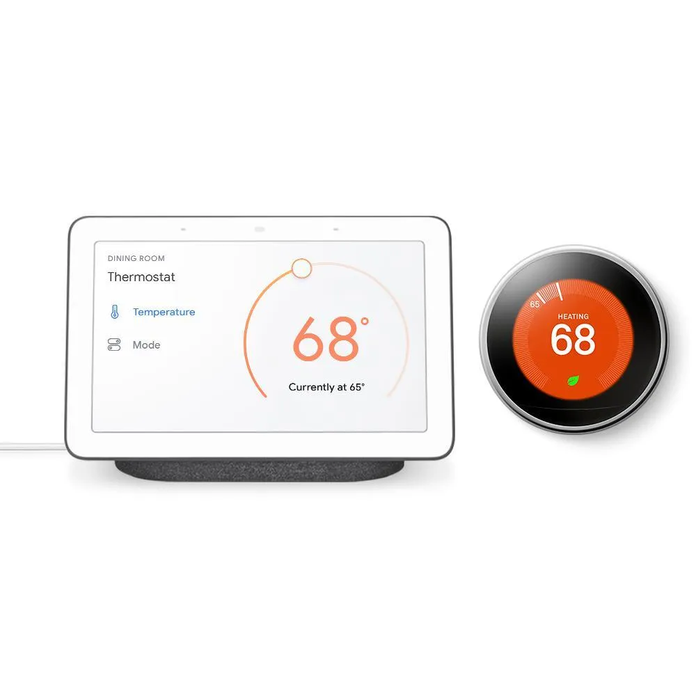 Nest Hub Chalk + Nest Learning Thermostat 3rd Gen in White, photo 20 of 20