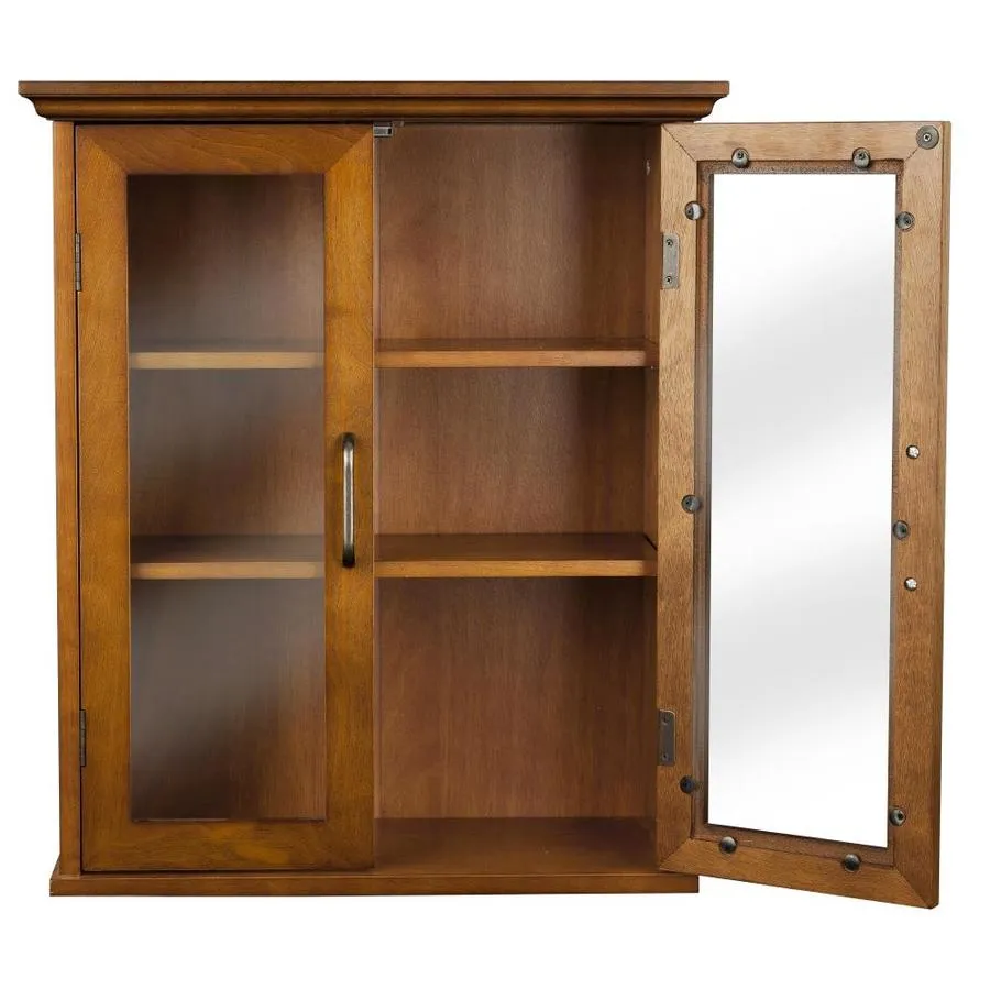 Elegant Home Fashions Avery 20.5-in W x 24-in H x 8.5-in D Oil Oak Bathroom Wall Cabinet, photo 2 of 11