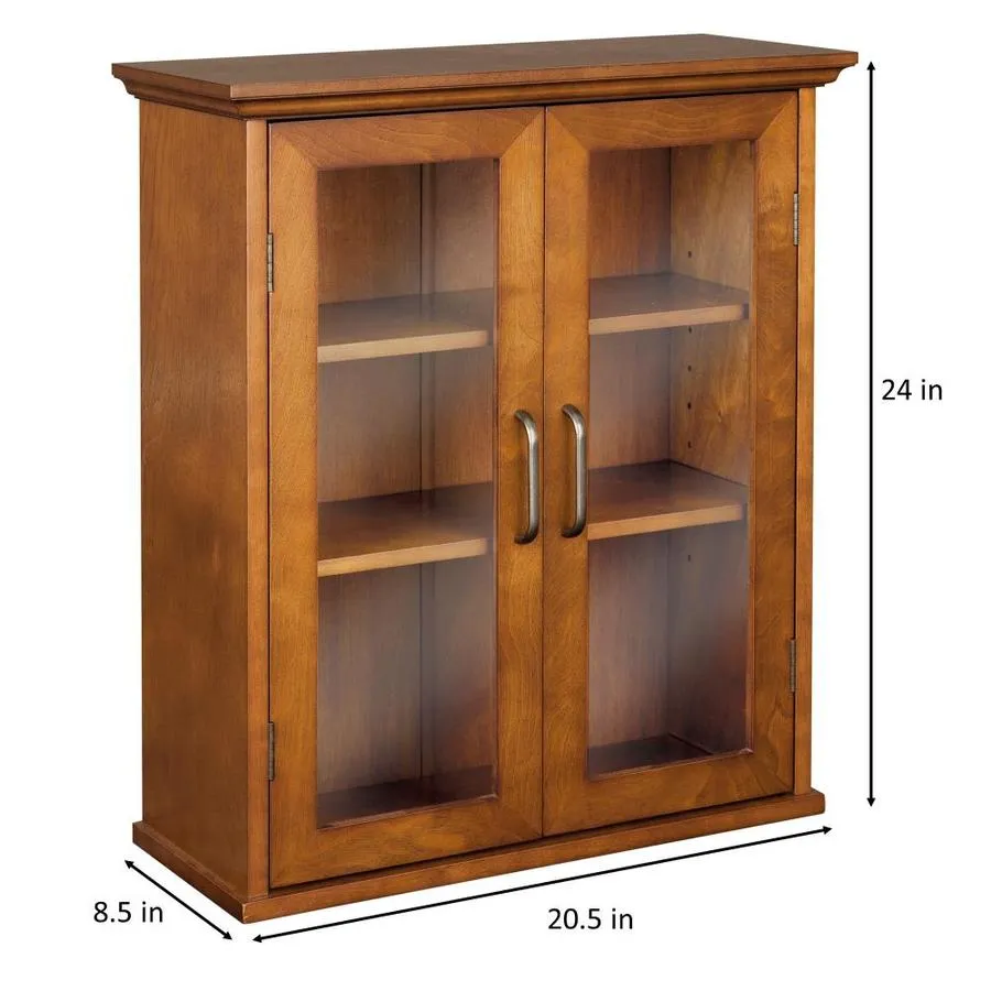 Elegant Home Fashions Avery 20.5-in W x 24-in H x 8.5-in D Oil Oak Bathroom Wall Cabinet, photo 8 of 11