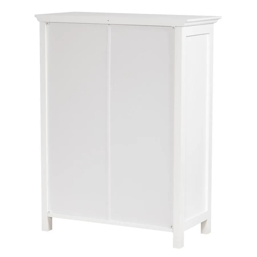 Elegant Home Fashions Delaney 26-in W x 34.25-in H x 12.5-in D White MDF Freestanding Linen Cabinet, photo 2 of 4