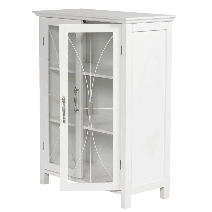 Elegant Home Fashions Delaney 26-in W x 34.25-in H x 12.5-in D White MDF Freestanding Linen Cabinet, photo 3 of 4