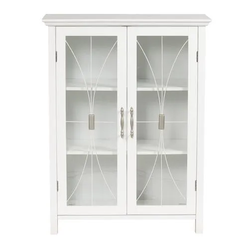 Elegant Home Fashions Delaney 26-in W x 34.25-in H x 12.5-in D White MDF Freestanding Linen Cabinet, photo 4 of 4