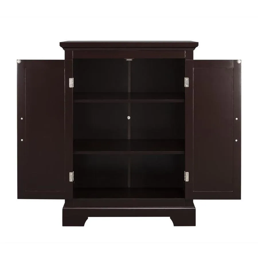 Elegant Home Fashions Alfa 24-in W x 32-in H x 12.5-in D Dark Espresso MDF Freestanding Linen Cabinet, photo 2 of 8