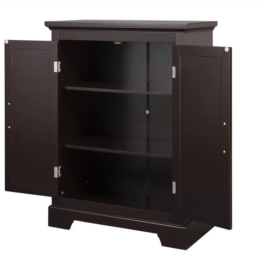 Elegant Home Fashions Alfa 24-in W x 32-in H x 12.5-in D Dark Espresso MDF Freestanding Linen Cabinet, photo 3 of 8