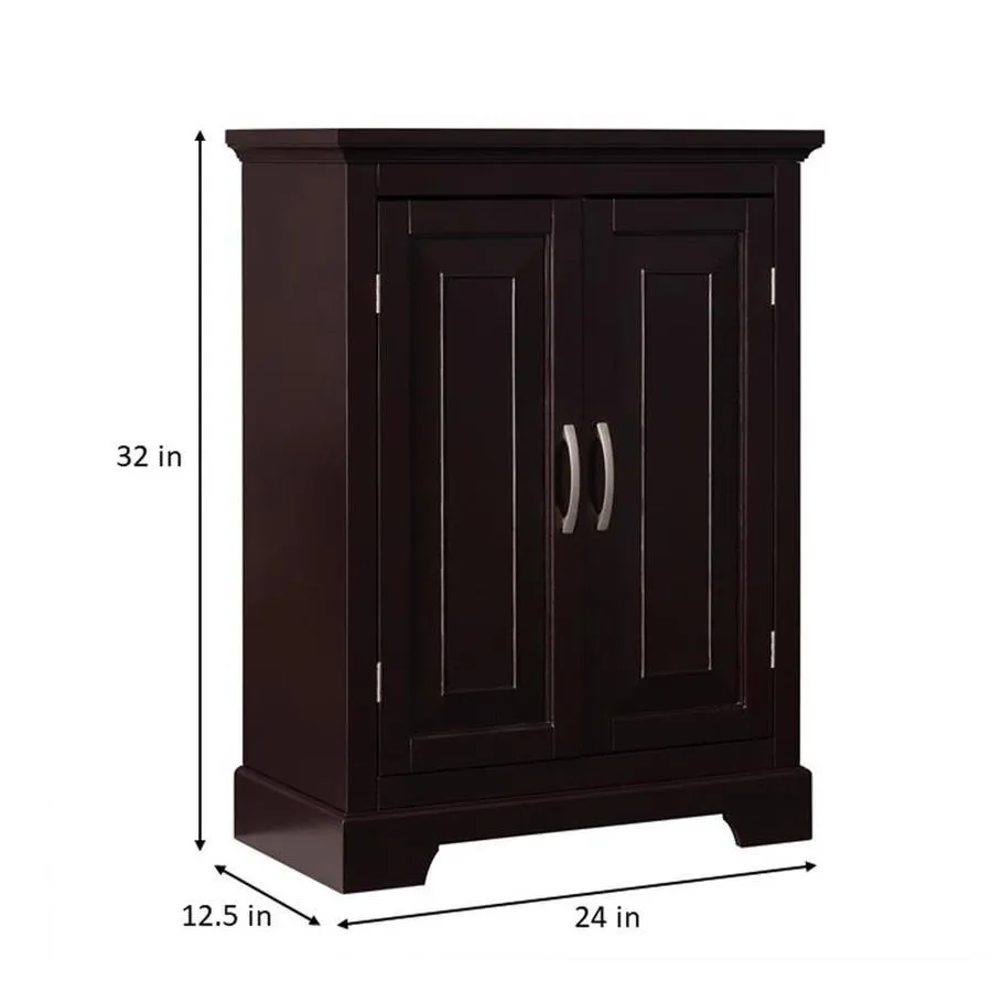 Elegant Home Fashions Alfa 24-in W x 32-in H x 12.5-in D Dark Espresso MDF Freestanding Linen Cabinet, photo 7 of 8