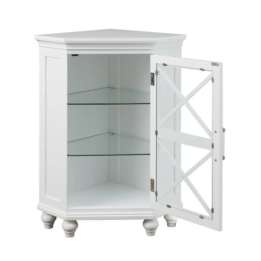Elegant Home Fashions Blue Ridge 24.75-in W x 32-in H x 17.5-in D White Mdf Freestanding Corner Linen Cabinet, photo 2 of 5