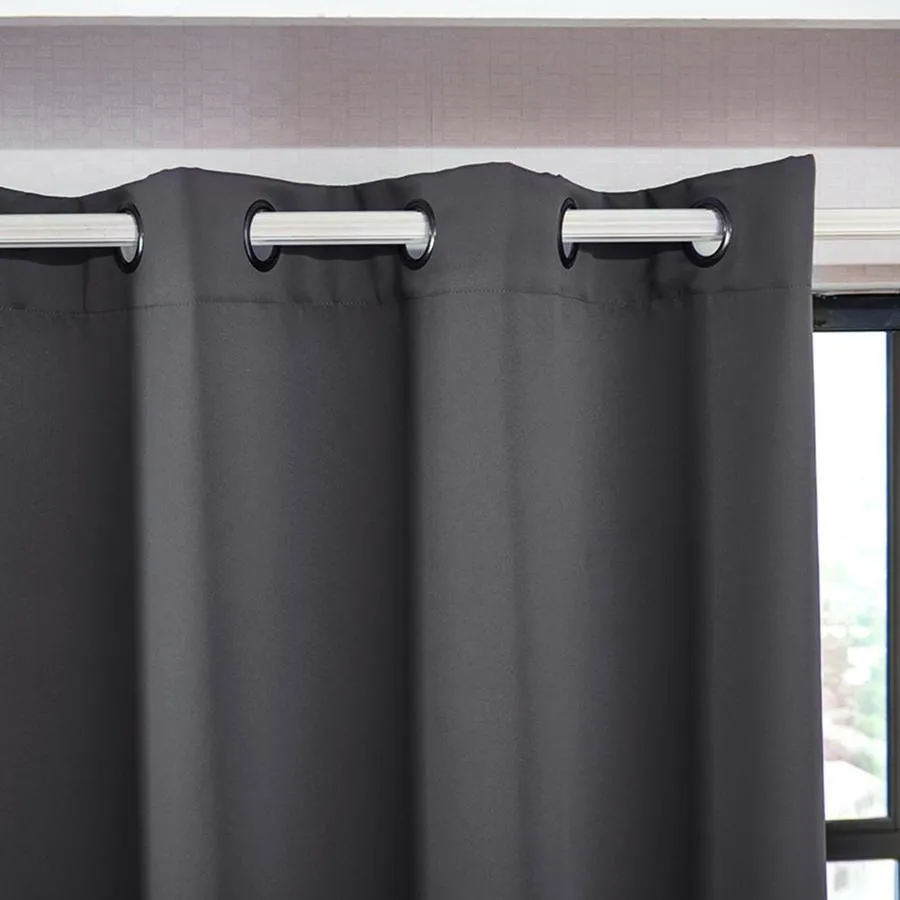 Elegant Home Fashions Sparta 96-in Dove Grey Polyester Blackout Thermal Lined Curtain Panel Pair, photo 3 of 11