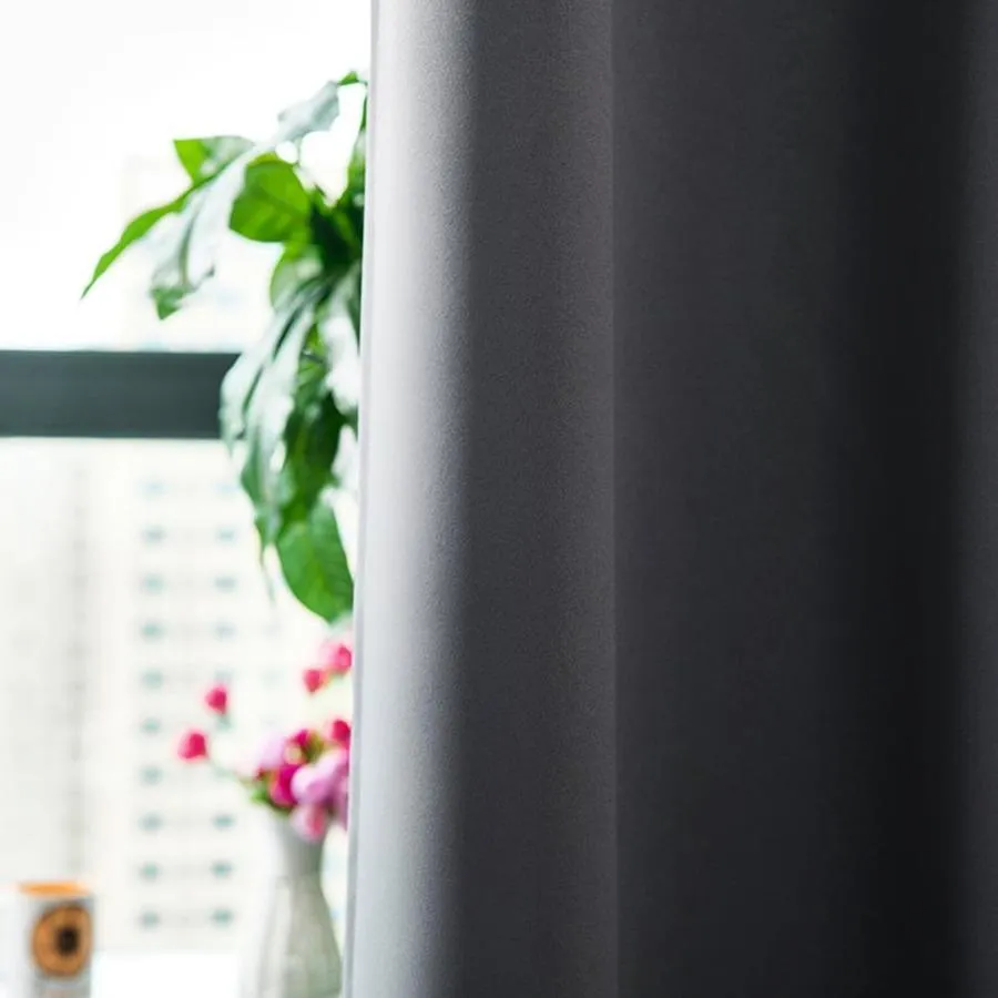 Elegant Home Fashions Sparta 96-in Dove Grey Polyester Blackout Thermal Lined Curtain Panel Pair, photo 4 of 11