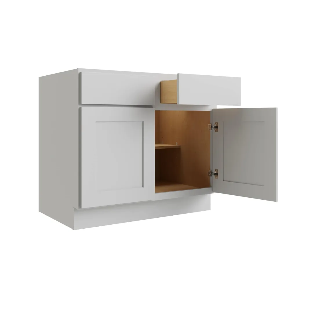RELIABILT Parkstone 39-in W x 34.5-in H x 24-in D Grey 2-Drawers Base Fully Assembled Plywood Cabinet (Flat Panel Shaker Style), photo 4 of 9