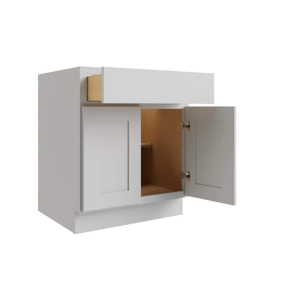 RELIABILT Parkstone 24-in W x 34.5-in H x 24-in D Grey 1-Drawer Base Fully Assembled Plywood Cabinet (Flat Panel Shaker Style), photo 4 of 9