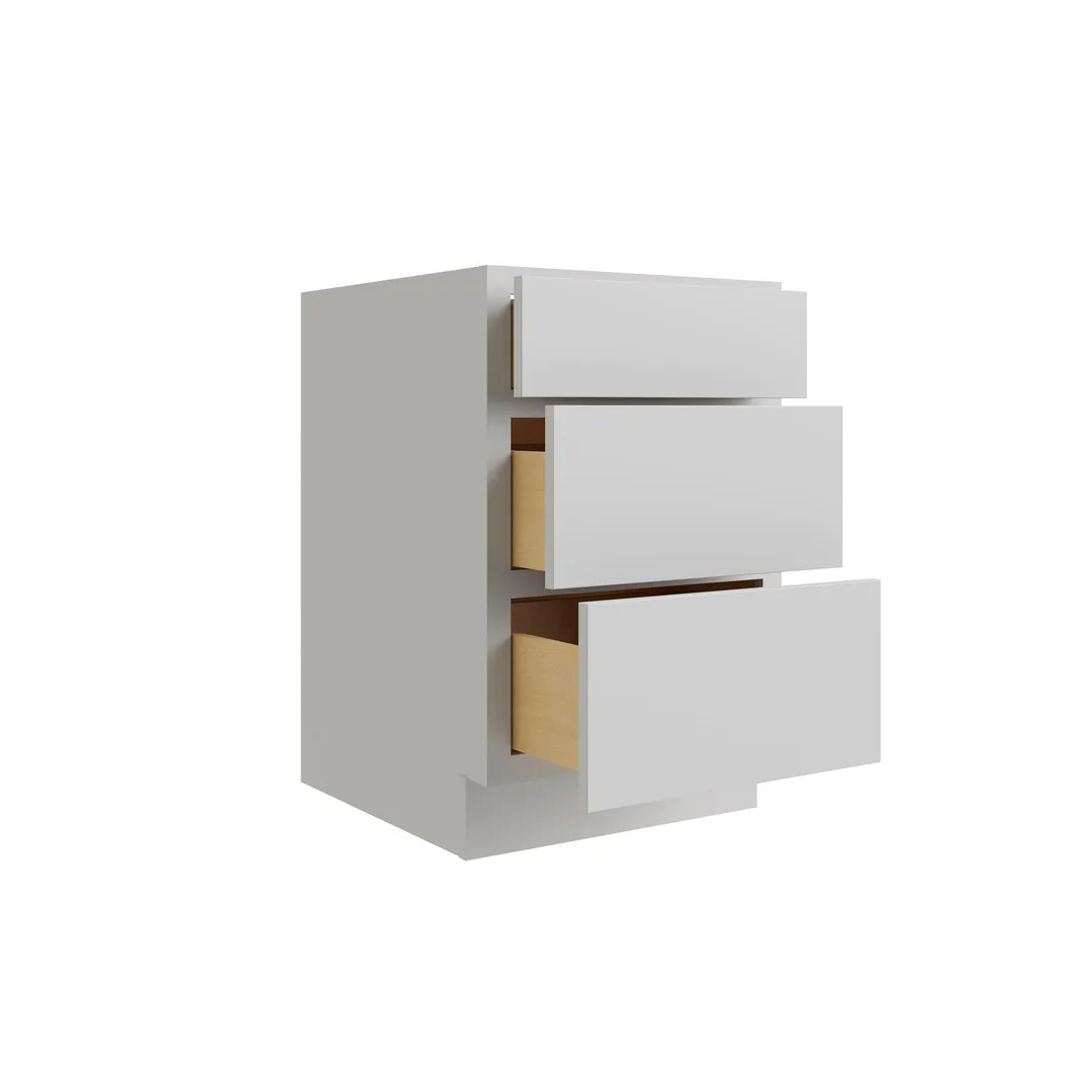 RELIABILT Parkstone 24-in W x 34.5-in H x 24-in D Grey 3-Drawer Base Fully Assembled Plywood Cabinet (Flat Panel Style), photo 4 of 9
