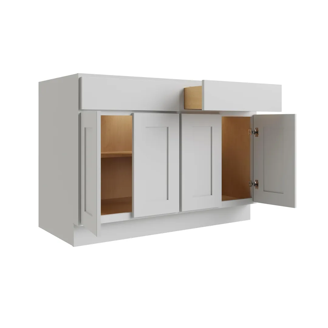 RELIABILT Parkstone 48-in W x 34.5-in H x 24-in D Grey 2-Drawers Base Fully Assembled Plywood Cabinet (Flat Panel Shaker Style), photo 4 of 9
