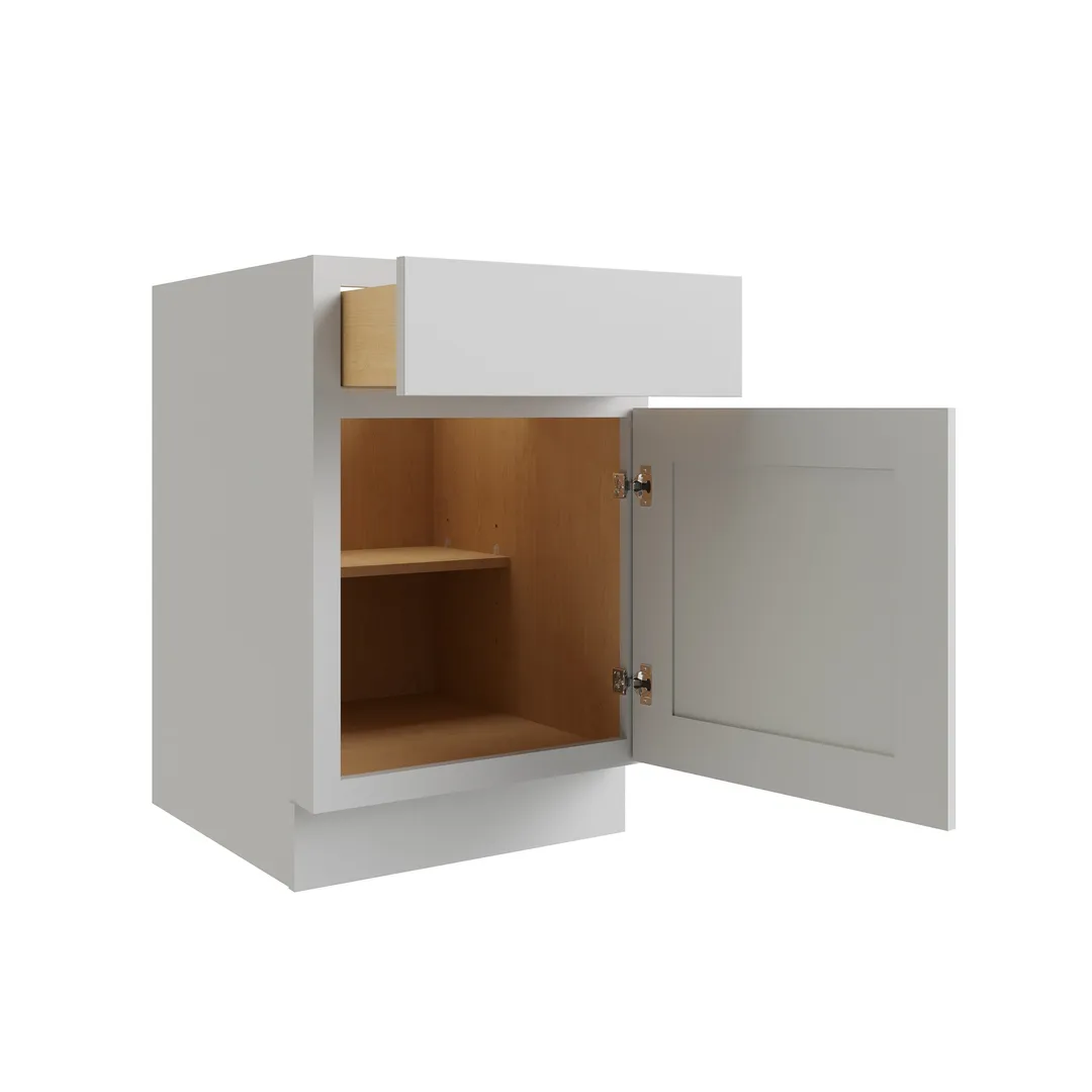 RELIABILT Parkstone 18-in W x 34.5-in H x 24-in D Grey 1-Drawer Base Fully Assembled Plywood Cabinet (Flat Panel Shaker Style), photo 4 of 9