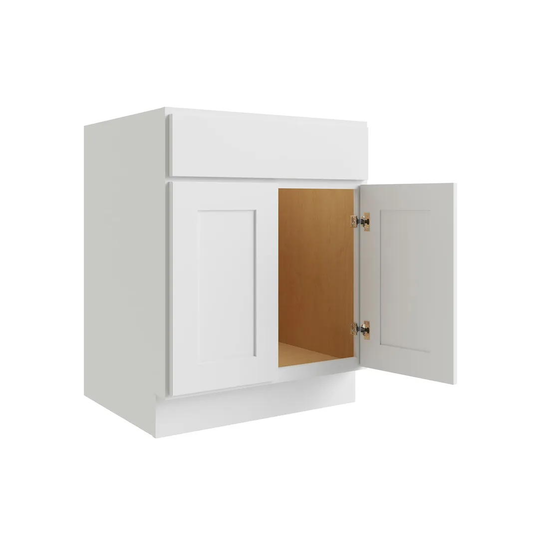 RELIABILT Parkstone 27-in W x 34.5-in H x 24-in D White Sink Base Fully Assembled Plywood Cabinet (Flat Panel Shaker Style), photo 4 of 9