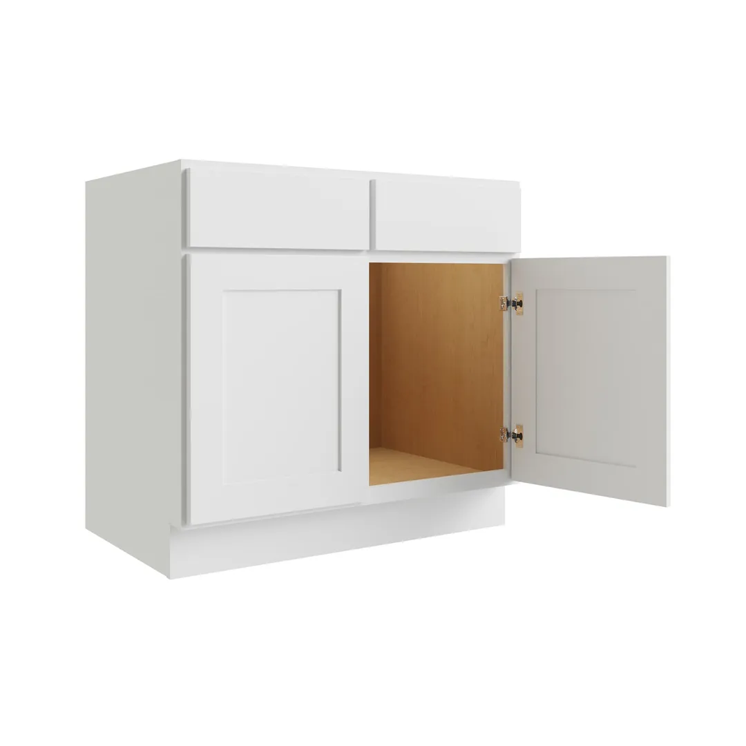 RELIABILT Parkstone 42-in W x 34.5-in H x 24-in D White Sink Base Fully Assembled Plywood Cabinet (Flat Panel Shaker Style), photo 4 of 9