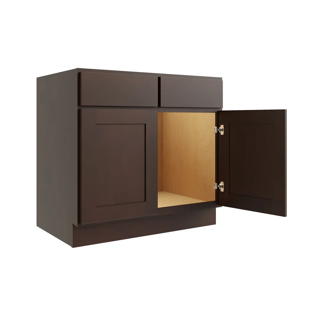 RELIABILT Parkstone 30-in W x 34.5-in H x 24-in D Espresso Sink Base Fully Assembled Plywood Cabinet (Flat Panel Shaker Style), photo 4 of 7