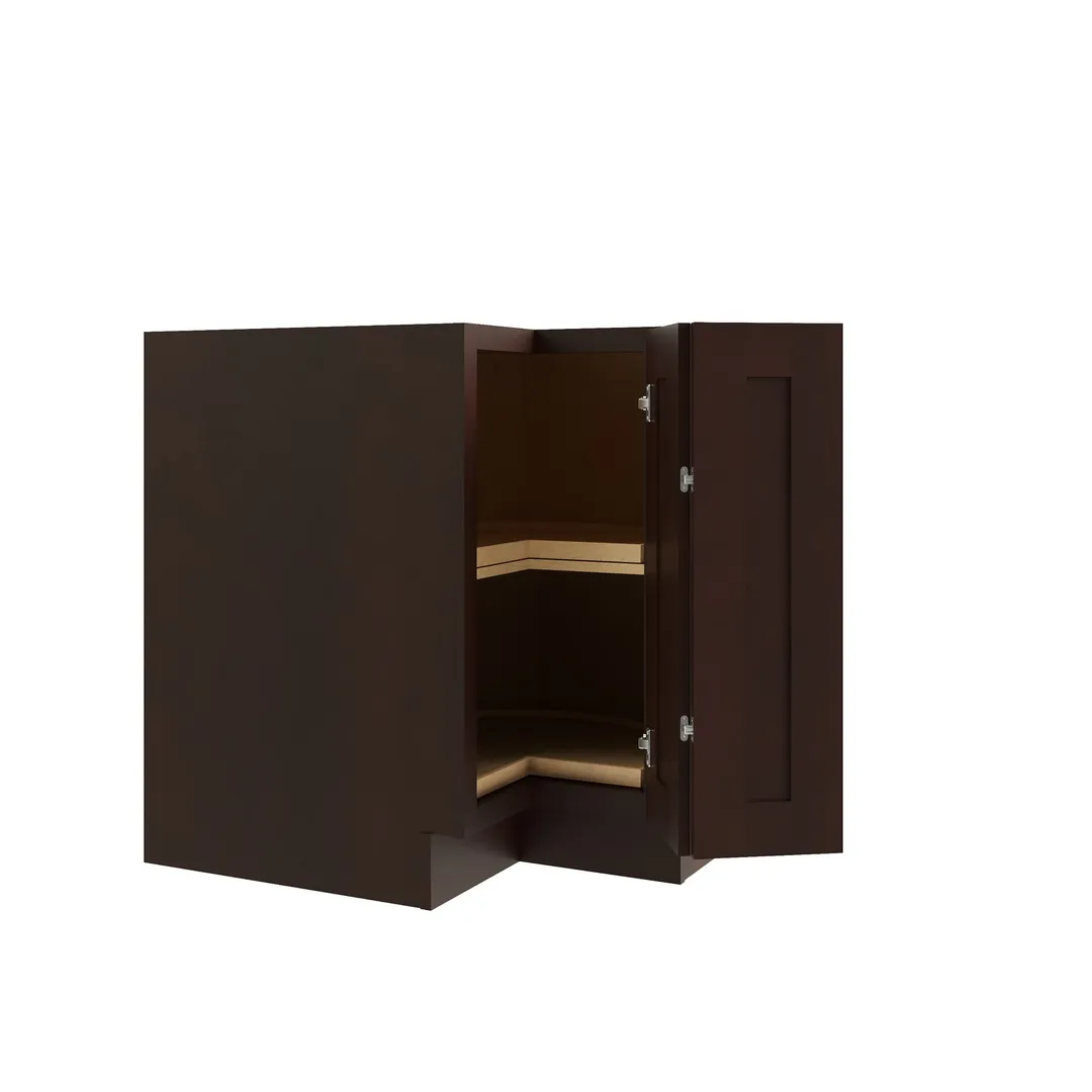 RELIABILT Parkstone 32-in W x 34.5-in H x 24-in D Espresso Lazy Susan Corner Base Fully Assembled Plywood Cabinet (Shaker Style), photo 5 of 8