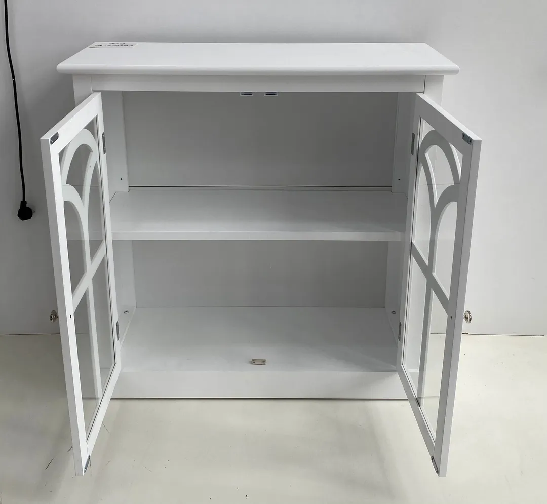 allen + roth 32-in W x 34-in H Wood Composite White Freestanding Utility Storage Cabinet, photo 7 of 8