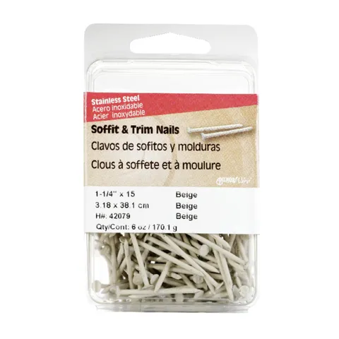 1-1/4" Stainless Steel Soffit & Trim Nails (Flat Head)