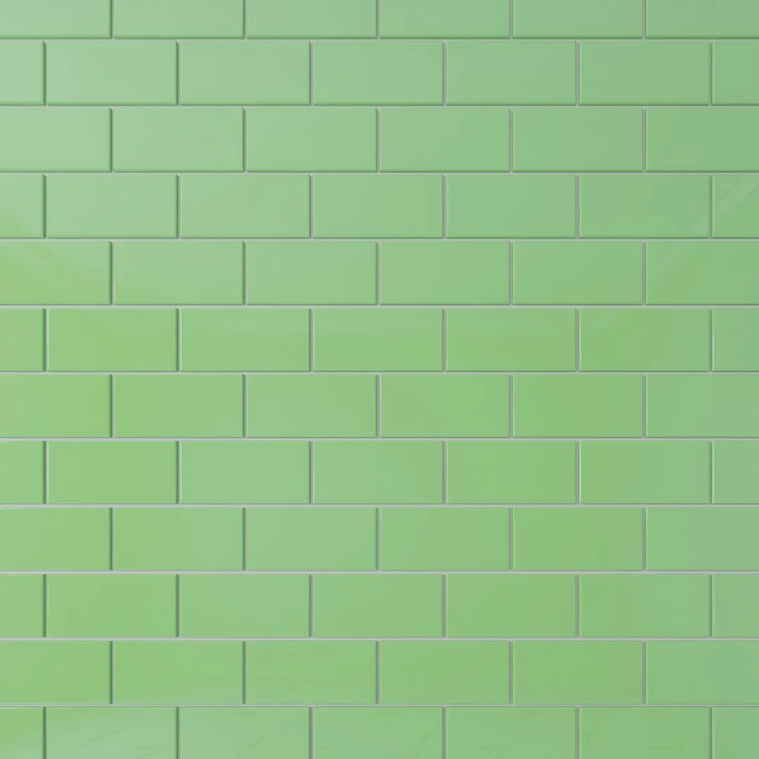 Giorbello Classic Premium Powder Room Green 3-in x 6-in Glossy Glass Subway Wall Tile (5-sq. ft/ Carton), photo 6 of 7