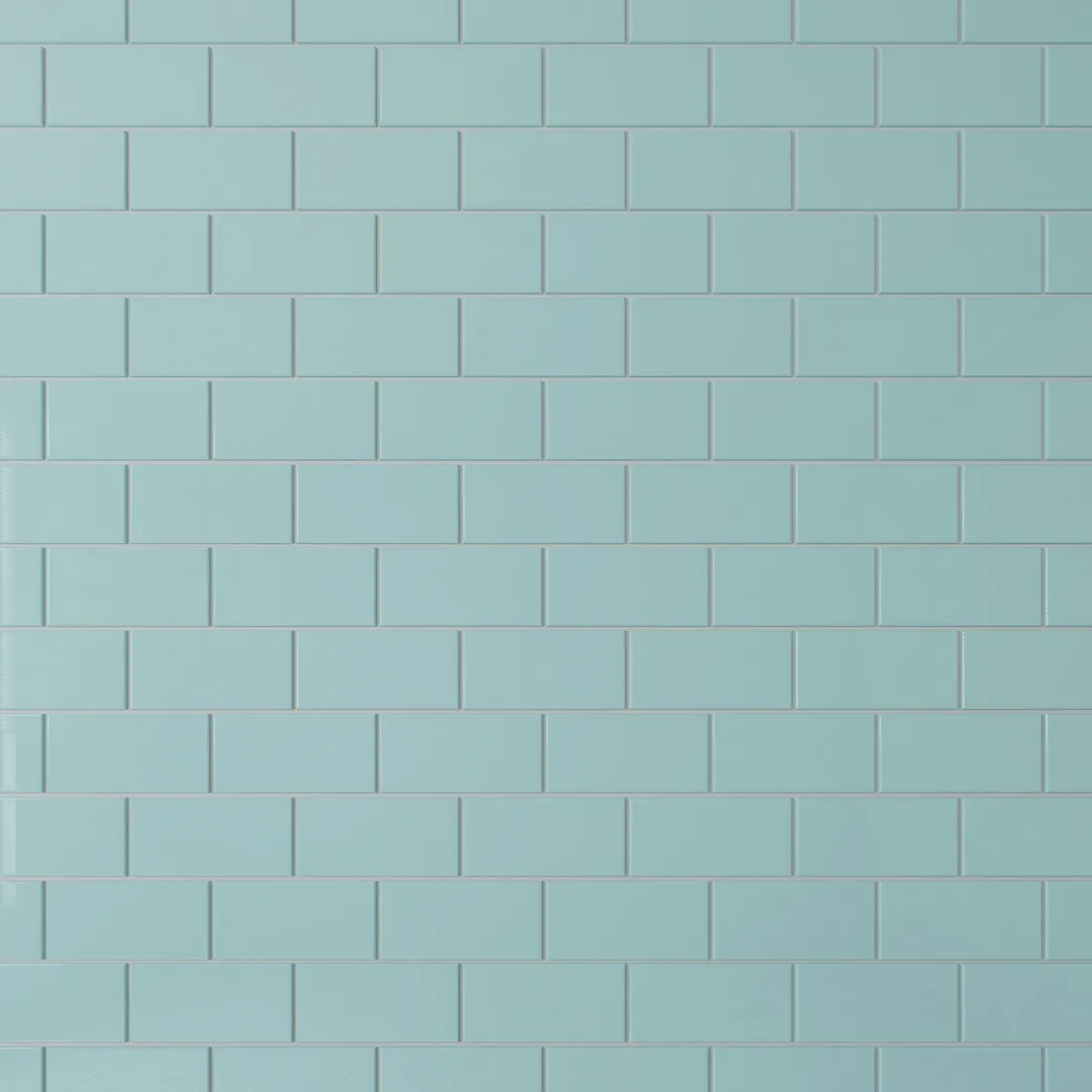 Giorbello Classic Premium Baby Blue 3-in x 6-in Glossy Glass Subway Wall Tile (5-sq. ft/ Carton), photo 6 of 7