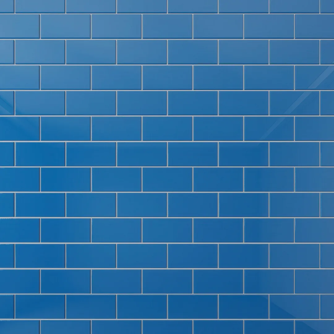 Giorbello Classic Premium Blue 3-in x 6-in Glossy Glass Subway Wall Tile (5-sq. ft/ Carton), photo 6 of 7