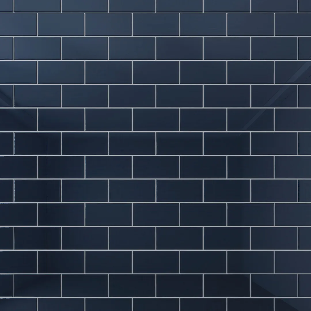 Giorbello Classic Premium Midnight Blue 3-in x 6-in Glossy Glass Subway Wall Tile (5-sq. ft/ Carton), photo 6 of 7