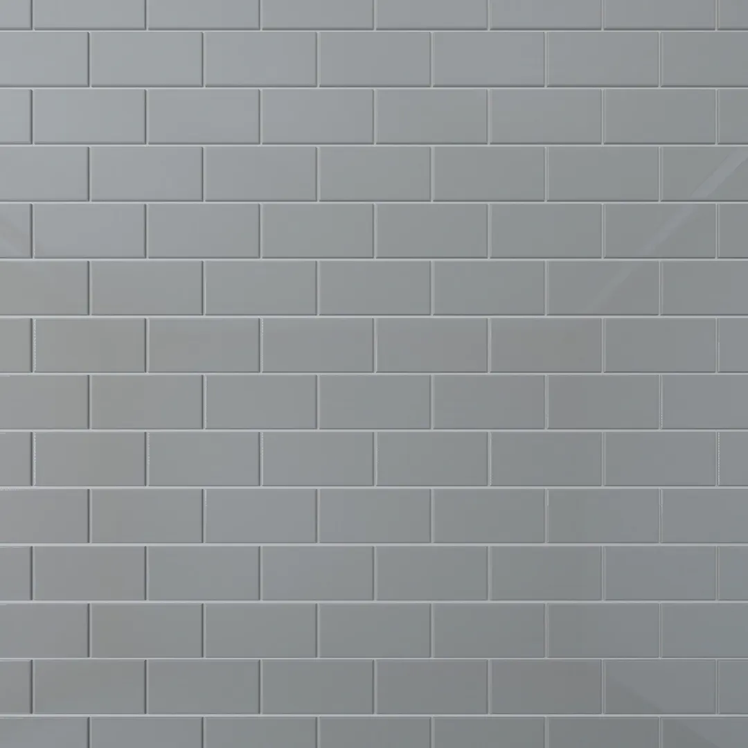 Giorbello Classic Premium True Gray 3-in x 6-in Glossy Glass Subway Wall Tile (5-sq. ft/ Carton), photo 6 of 7