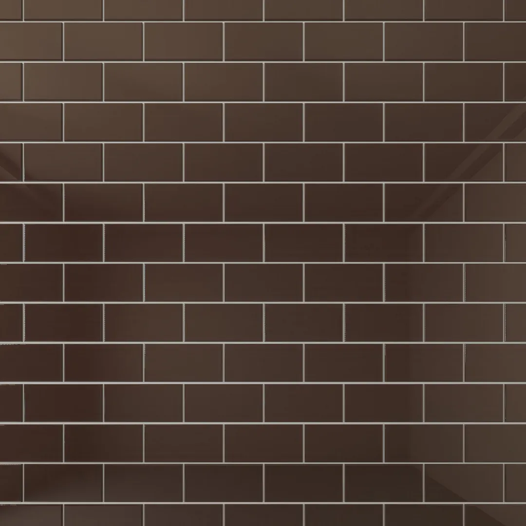Giorbello Classic Premium Classic Brown 3-in x 6-in Glossy Glass Subway Wall Tile (5-sq. ft/ Carton), photo 6 of 7