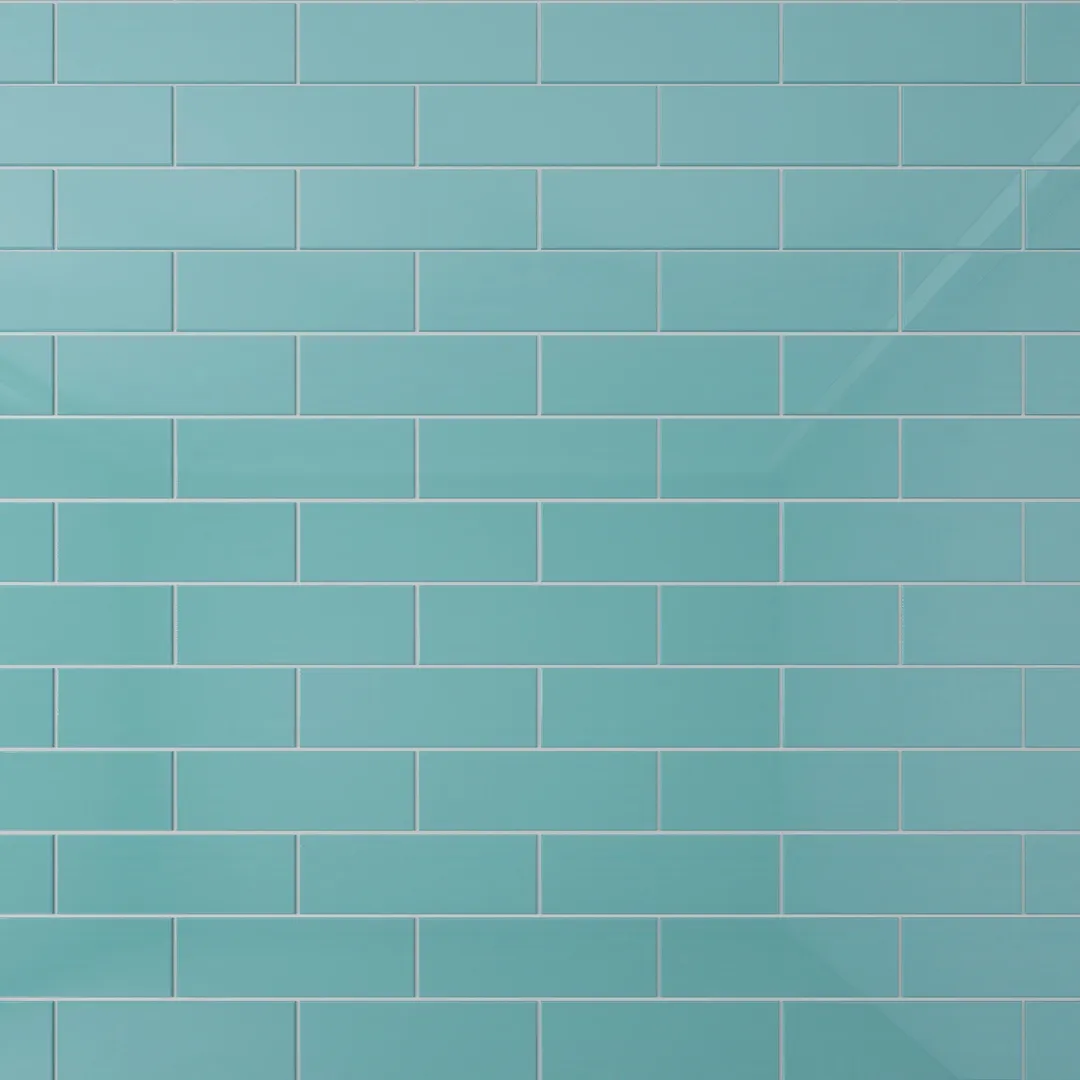 Giorbello Classic Premium Teal 4-in x 12-in Glossy Glass Subway Wall Tile (5-sq. ft/ Carton), photo 6 of 7