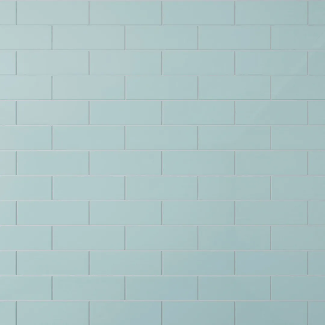 Giorbello Classic Premium Baby Blue 4-in x 12-in Glossy Glass Subway Wall Tile (5-sq. ft/ Carton), photo 6 of 7