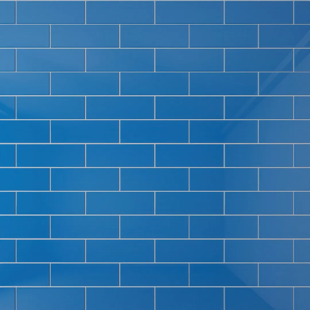 Giorbello Classic Premium Mediterranean Blue 4-in x 12-in Glossy Glass Subway Wall Tile (5-sq. ft/ Carton), photo 6 of 7