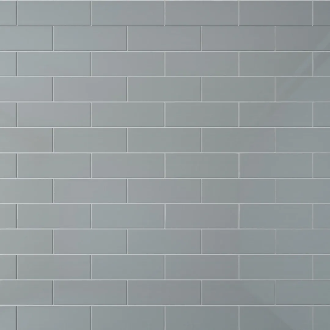Giorbello Classic Premium True Gray 4-in x 12-in Glossy Glass Subway Wall Tile (5-sq. ft/ Carton), photo 6 of 7