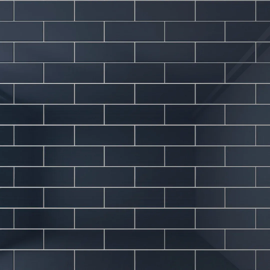 Giorbello Classic Premium Midnight Blue 4-in x 12-in Glossy Glass Subway Wall Tile (5-sq. ft/ Carton), photo 6 of 7