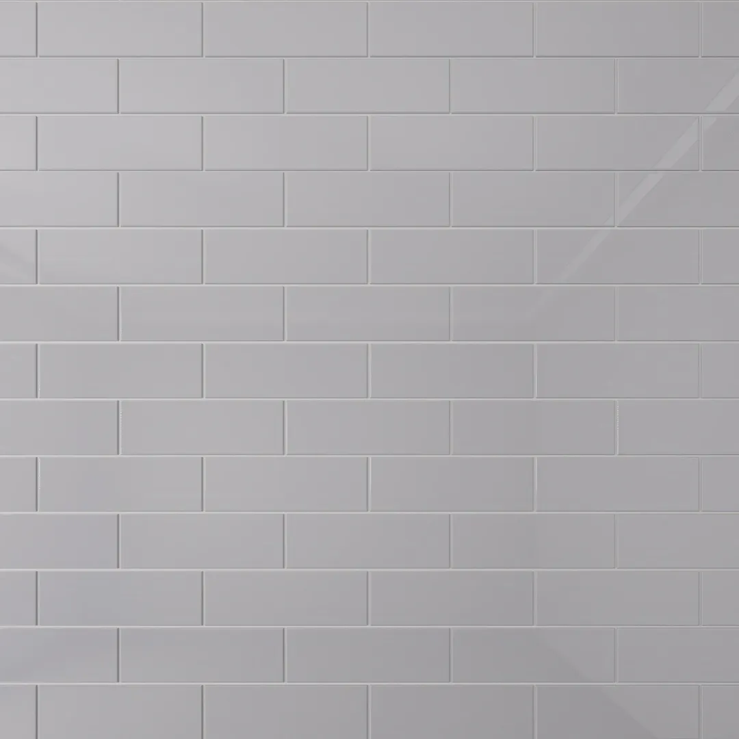 Giorbello Glass Subway Lavender Gray 4-in x 12-in Glossy Glass Subway Wall Tile (5-sq. ft/ Carton), photo 6 of 7