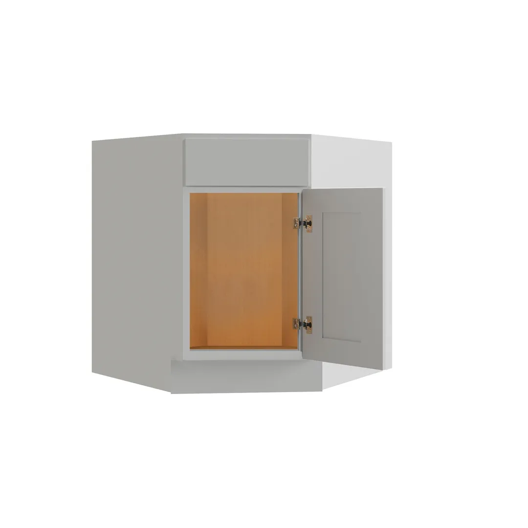 RELIABILT Parkstone 32-in W x 34.5-in H x 24-in D Grey Diagonal Sink Base Fully Assembled Plywood Cabinet (Flat Panel Shaker Style), photo 4 of 9