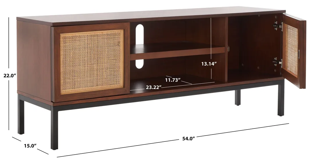 Safavieh Zadie Walnut/Natural Coastal Mdf Media Cabinet, photo 9 of 13