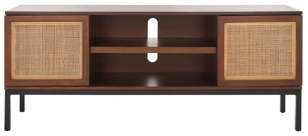 Safavieh Zadie Walnut/Natural Coastal Mdf Media Cabinet, photo 8 of 13