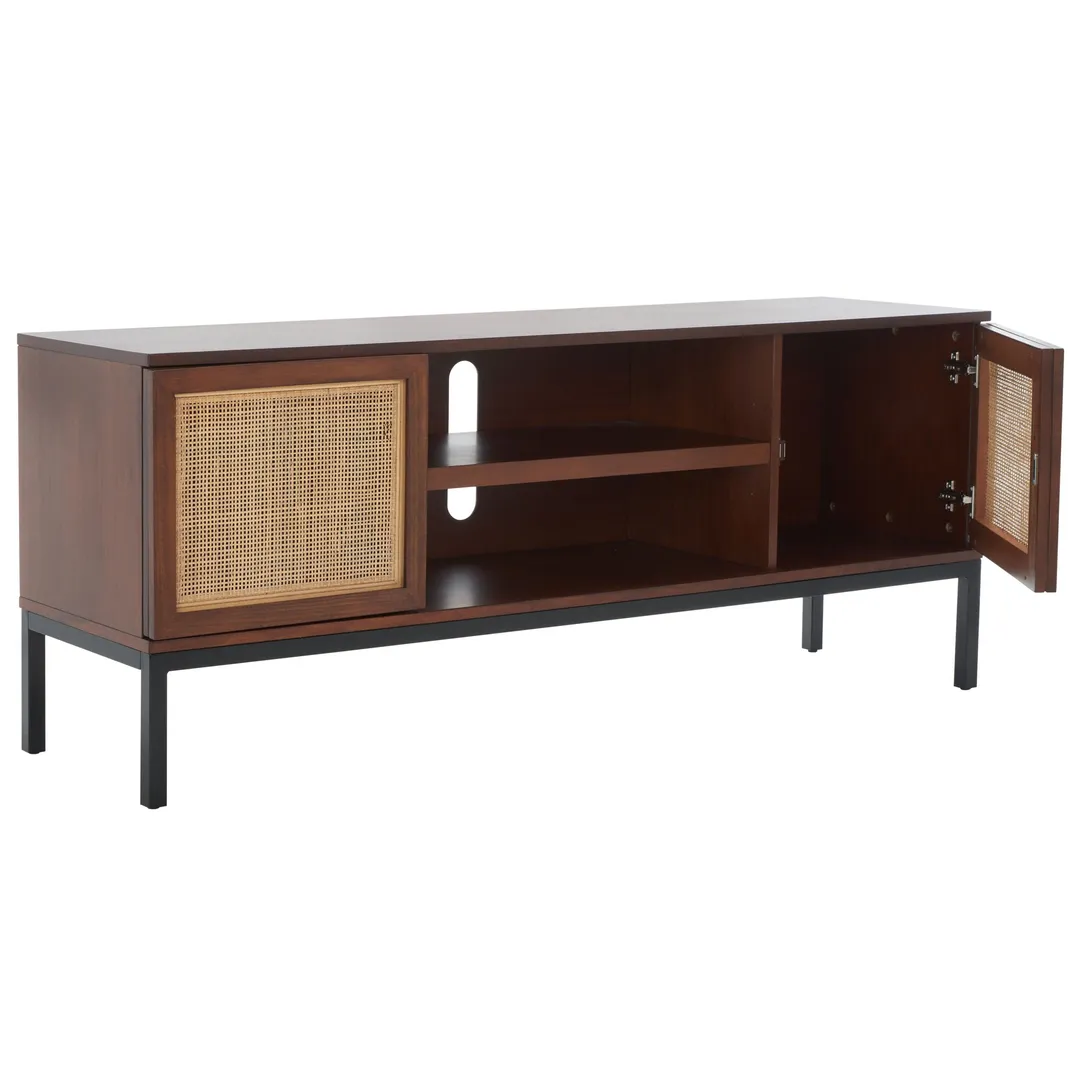 Safavieh Zadie Walnut/Natural Coastal Mdf Media Cabinet, photo 4 of 13