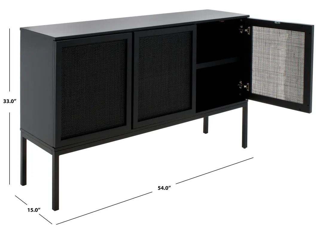 Safavieh Zadie Black Coastal Mdf Media Cabinet, photo 12 of 14