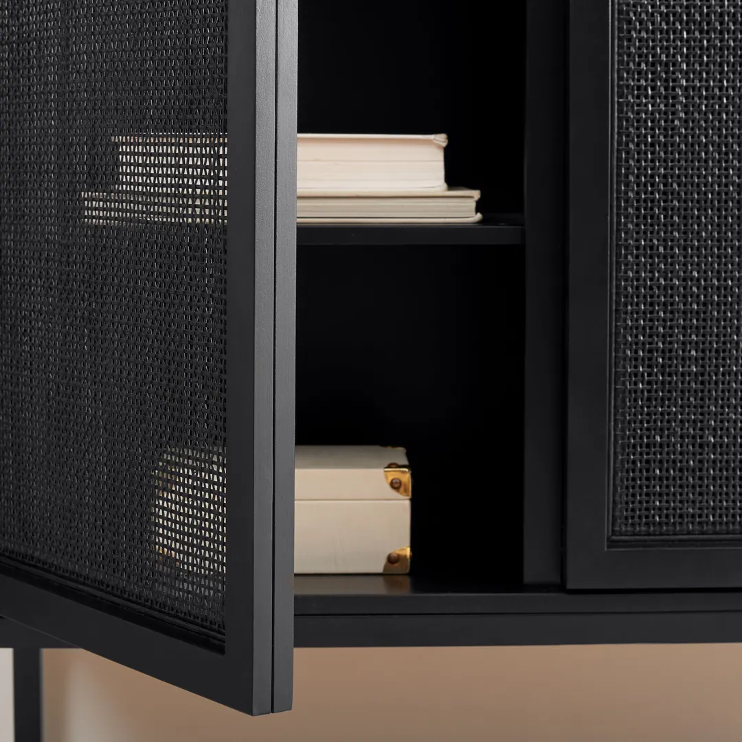 Safavieh Zadie Black Coastal Mdf Media Cabinet, photo 2 of 14